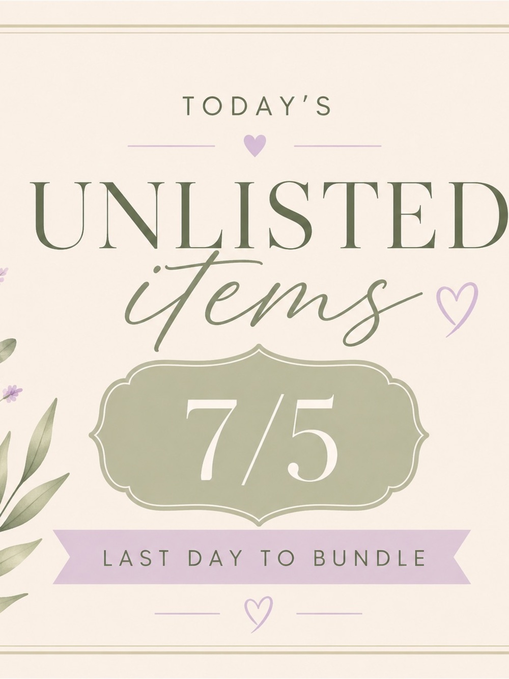 7/5 Unlisted Item #1-50